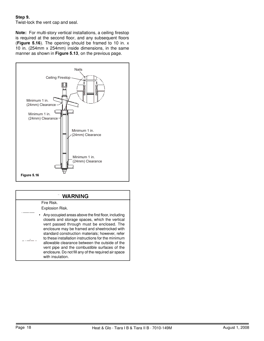 Hearth and Home Technologies TIARAI-CES, TIARA II-B, TIARAI-BR-B, TIARA I-B, TIARAI-BK-B Twist-lock the vent cap and seal 