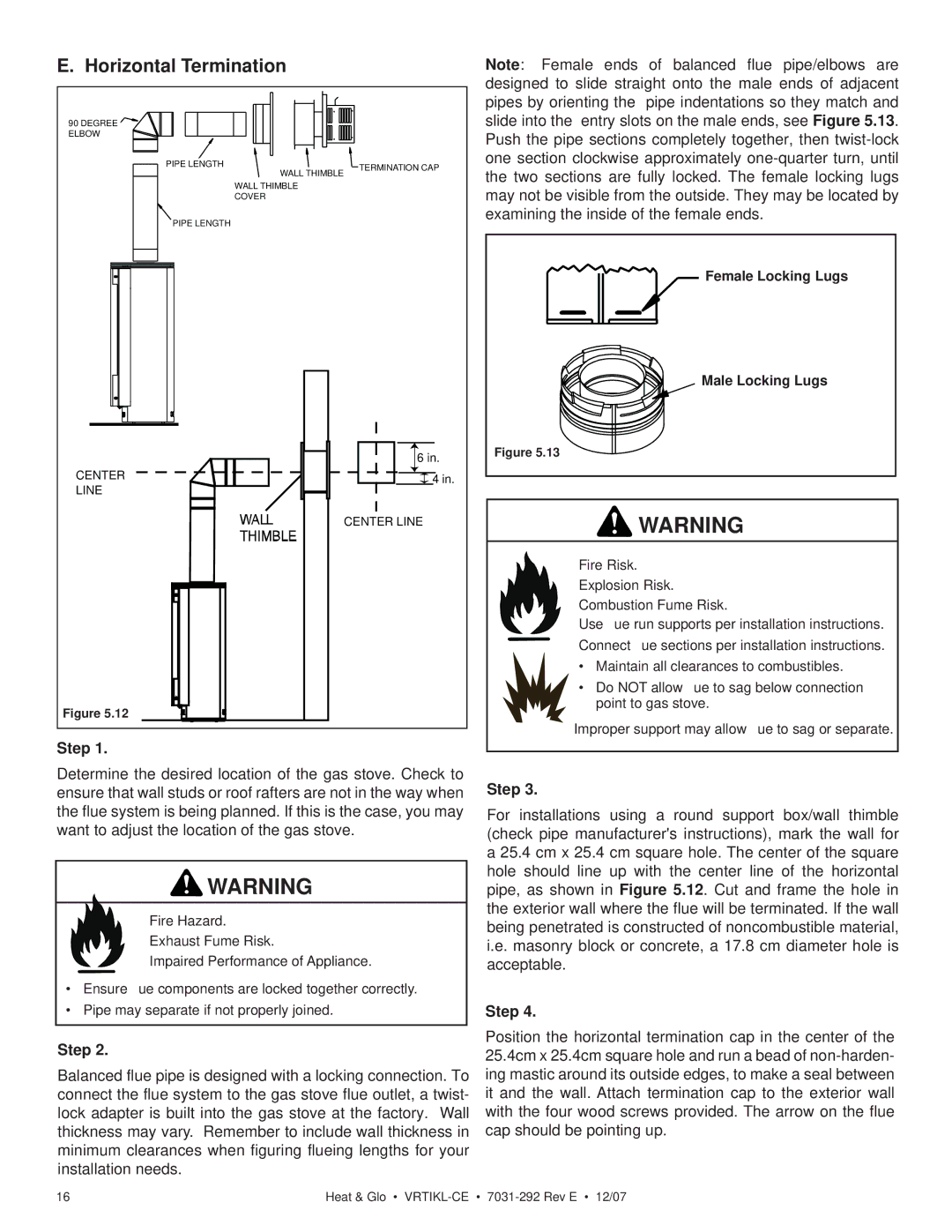 Hearth and Home Technologies VRT-BZ-N-CE, VRTIKL-CE, VRT-GY-P-CE, VRT-GY-N-CE, VRT-BZ-B-CE manual Horizontal Termination, Step 