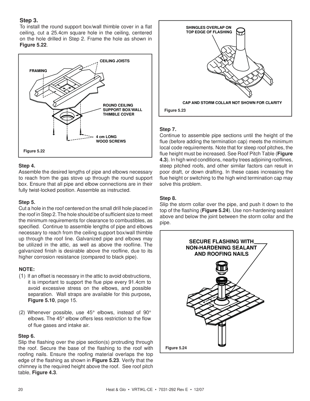 Hearth and Home Technologies VRTIKL-CE, VRT-GY-P-CE, VRT-GY-N-CE Secure Flashing with NON-HARDENING Sealant Roofing Nails 