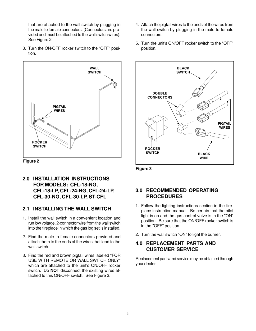 Hearth and Home Technologies WSK-21 Recommended Operating Procedures, Replacement Parts and Customer Service 