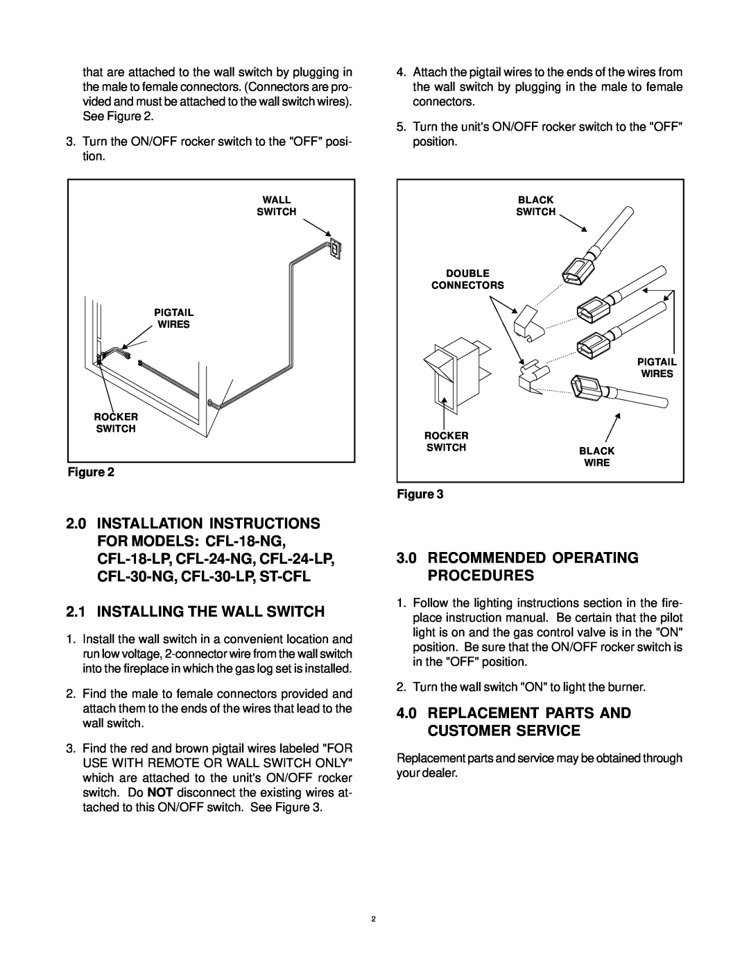 Hearth and Home Technologies WSK-21 installation instructions Installing The Wall Switch, Recommended Operating Procedures 