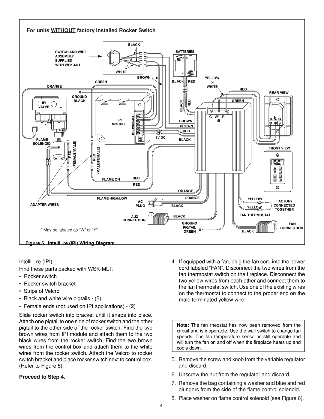 Hearth and Home Technologies WSK-MLT installation instructions Intelliﬁre IPI, Proceed to Step 