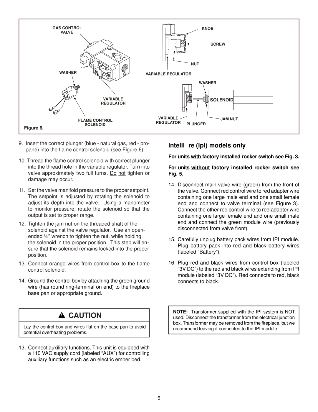 Hearth and Home Technologies WSK-MLT installation instructions Intelliﬁre ipi models only 