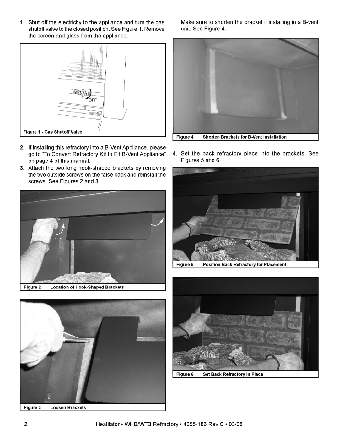 Hearth and Home Technologies WTB30, WTB36, WTB42, WHB30, WHB42, WHB33, WTB33, WHB36 installation instructions Gas Shutoff Valve 