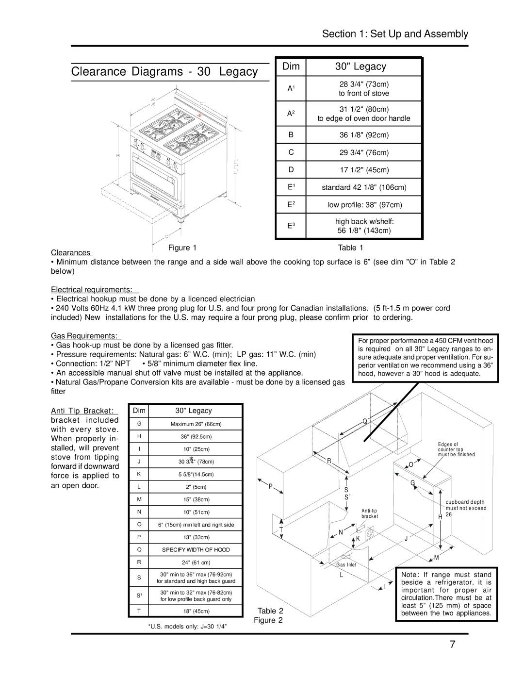 Heartland 3630, 3530 installation and operation guide Clearance Diagrams 30 Legacy, Dim 