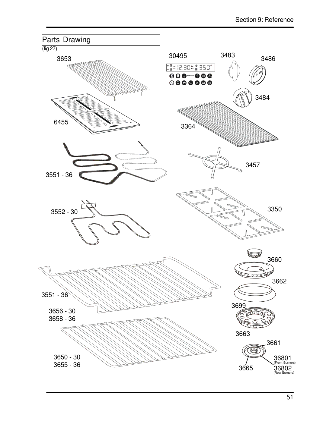 Heartland 3630, 3530 installation and operation guide Parts Drawing, 3665 