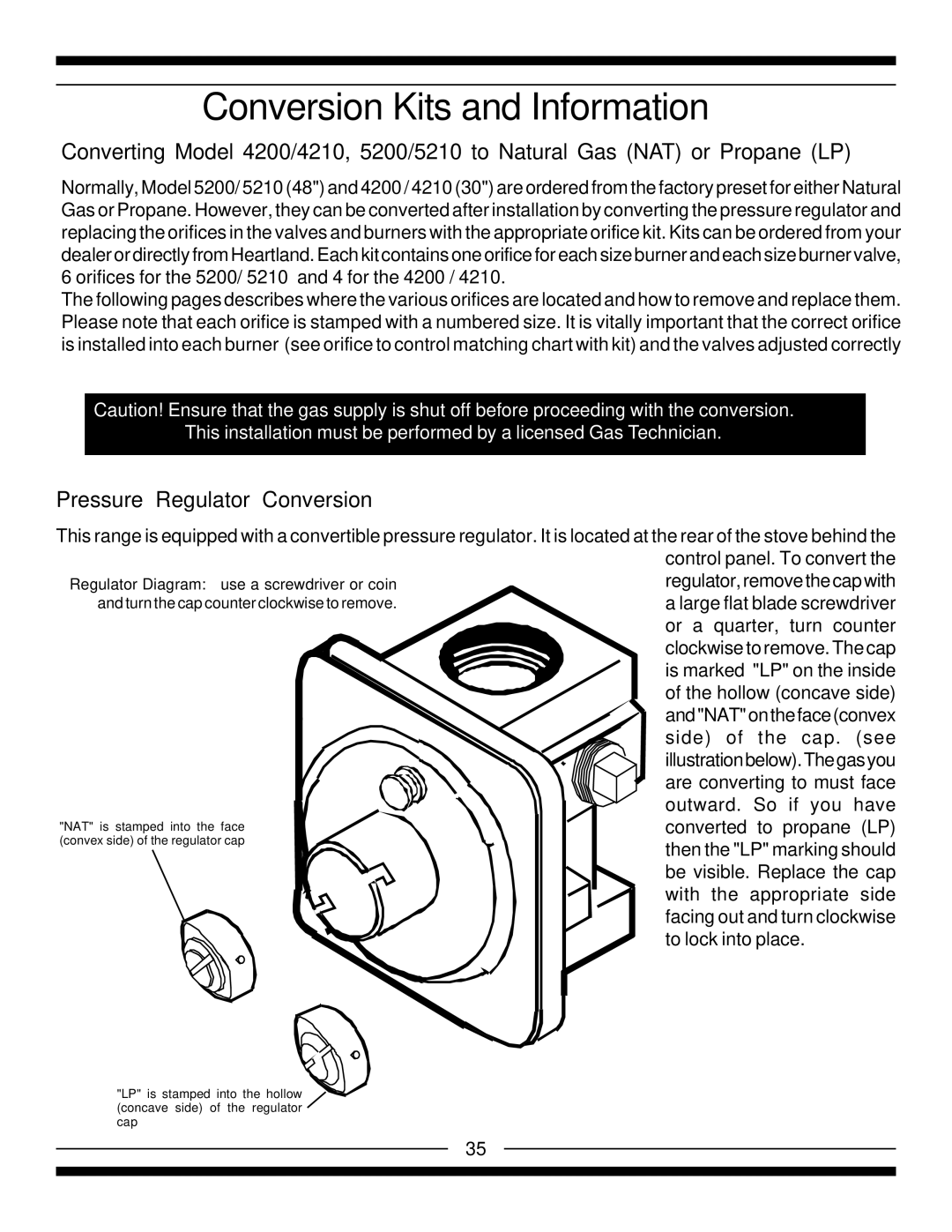 Heartland 4200, 5210, 5200, 4210 installation instructions 