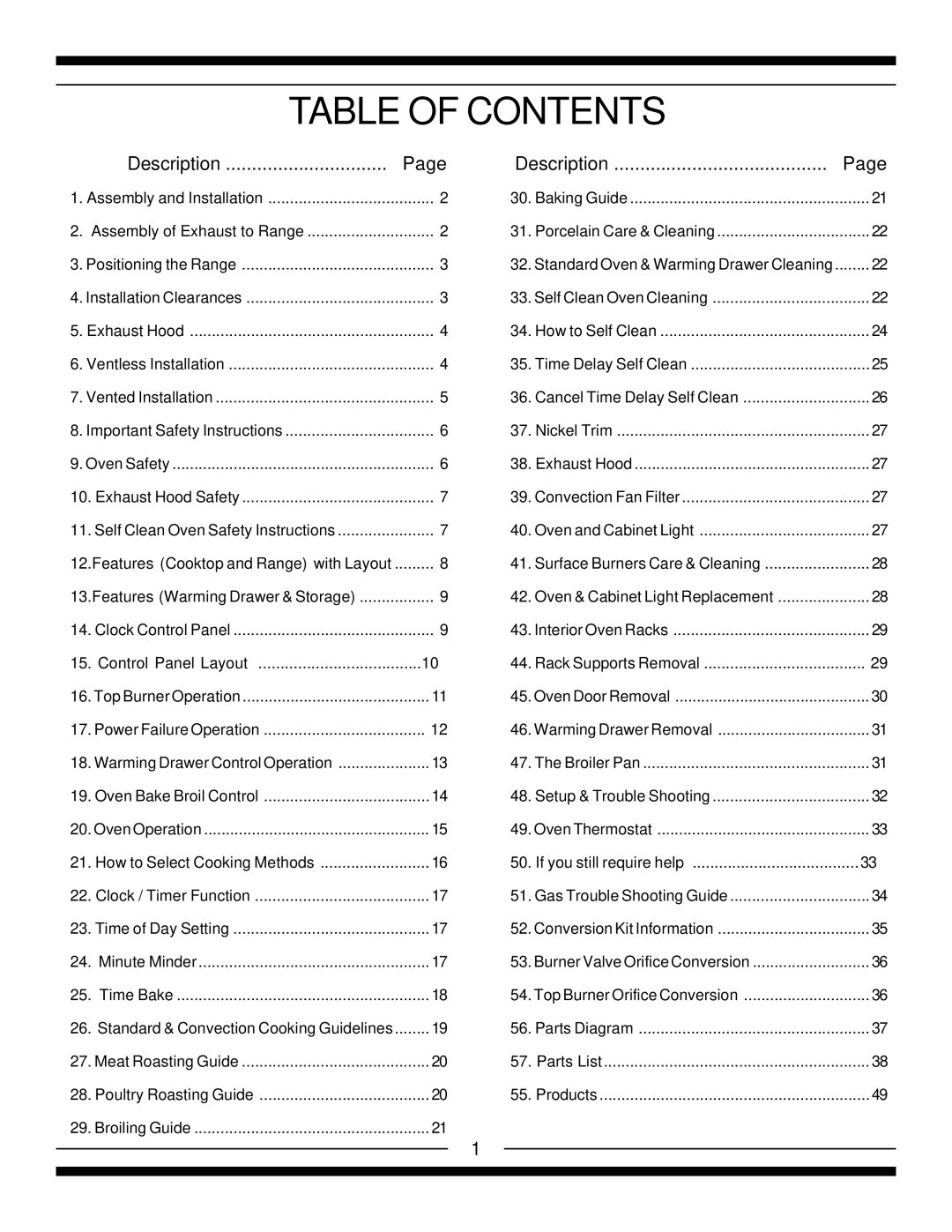 Heartland 5210, 5200, 4200, 4210 installation instructions Table of Contents 