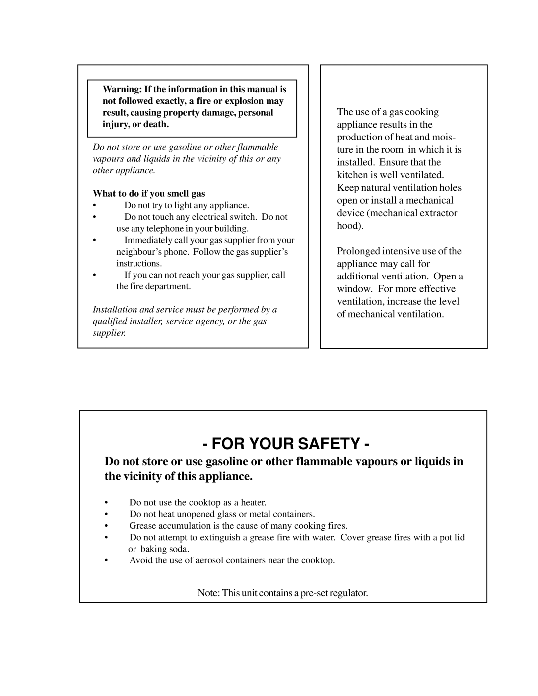 Heartland Bakeware 3805-3825, 3800-3820 manual For Your Safety 