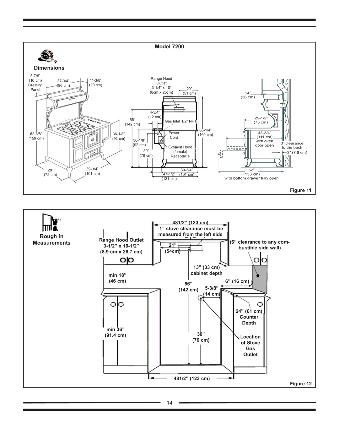 Heartland Bakeware 9200/7200 manual Rough, 47-1/2 101 cm 121 cm 