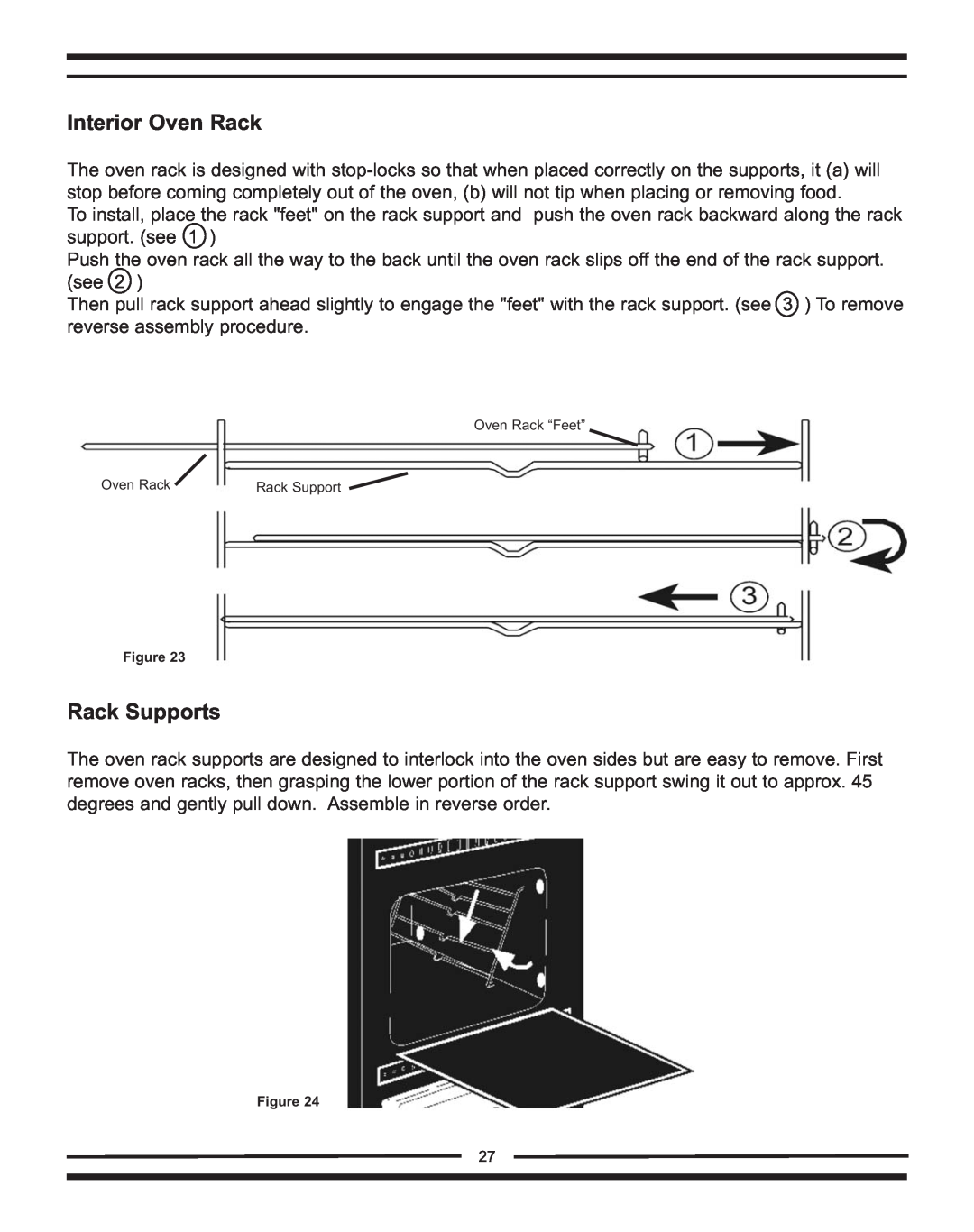 Heartland Bakeware 9200/7200 manual Interior Oven Rack, Rack Supports, Oven Rack “Feet” 