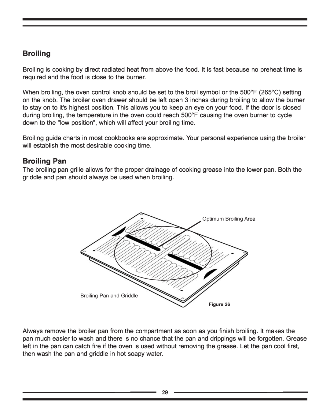 Heartland Bakeware 9200/7200 manual Optimum Broiling Area Broiling Pan and Griddle 