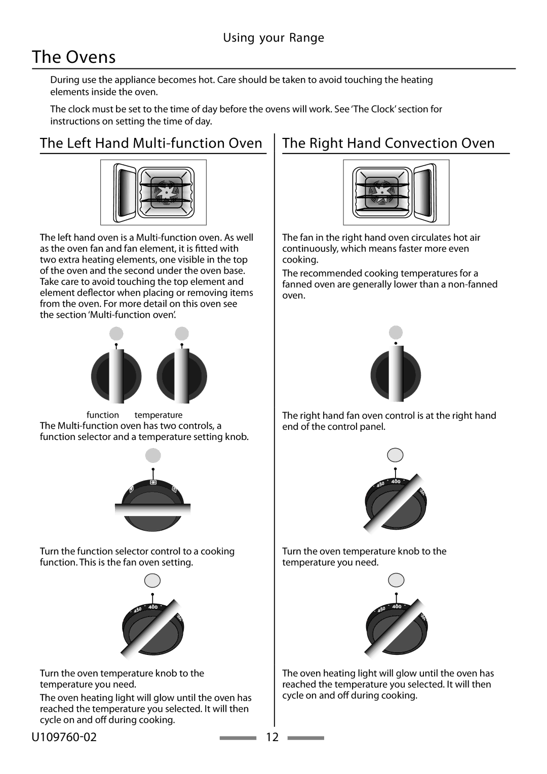 Heartland Bakeware U109760-02 installation instructions Ovens, Left Hand Multi-function Oven 