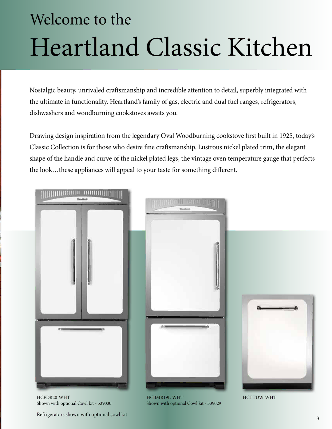 Heartland HCFDR20-WHT, HCBMR19L-WHT manual Heartland Classic Kitchen 