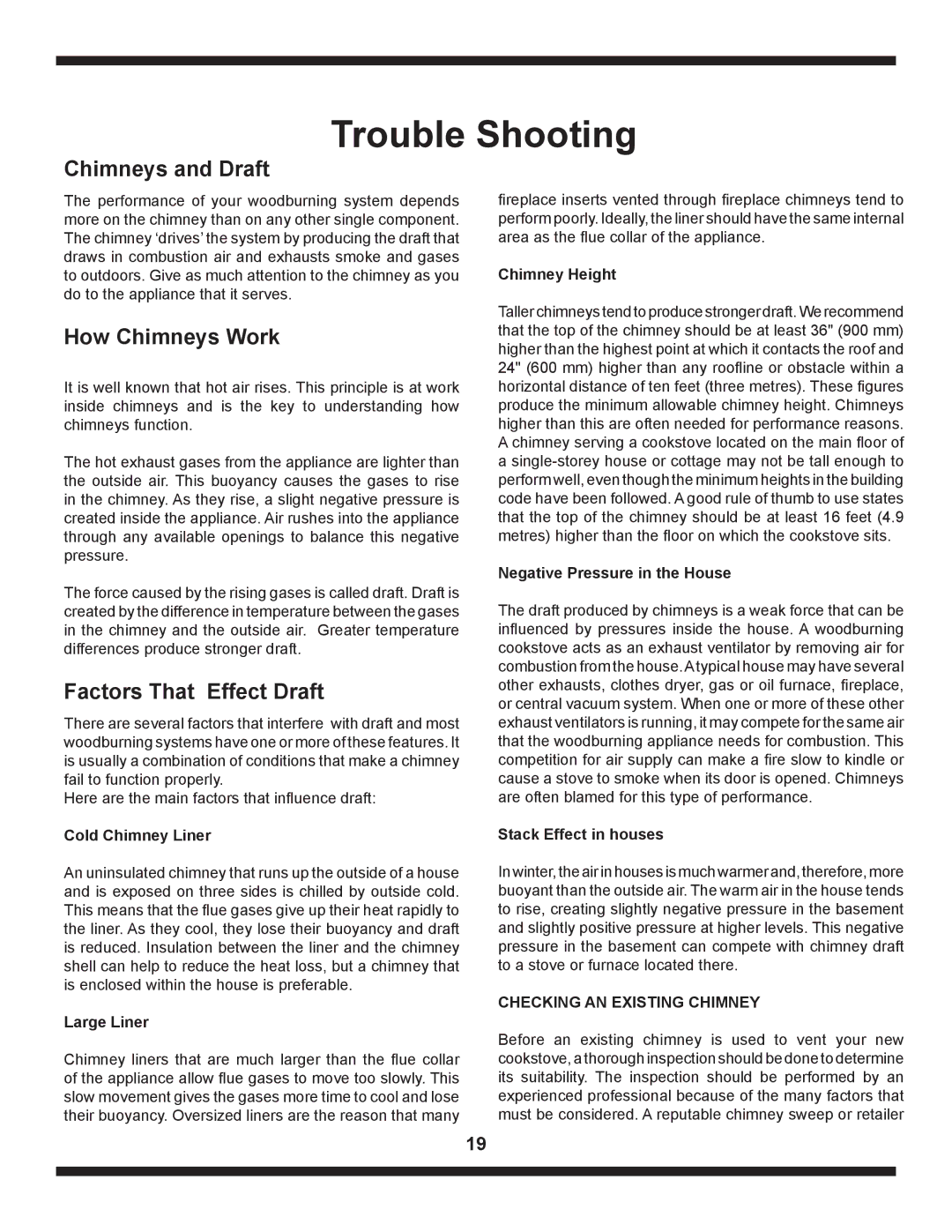 Heartland The Artisan Trouble Shooting, Chimneys and Draft, How Chimneys Work, Factors That Effect Draft 