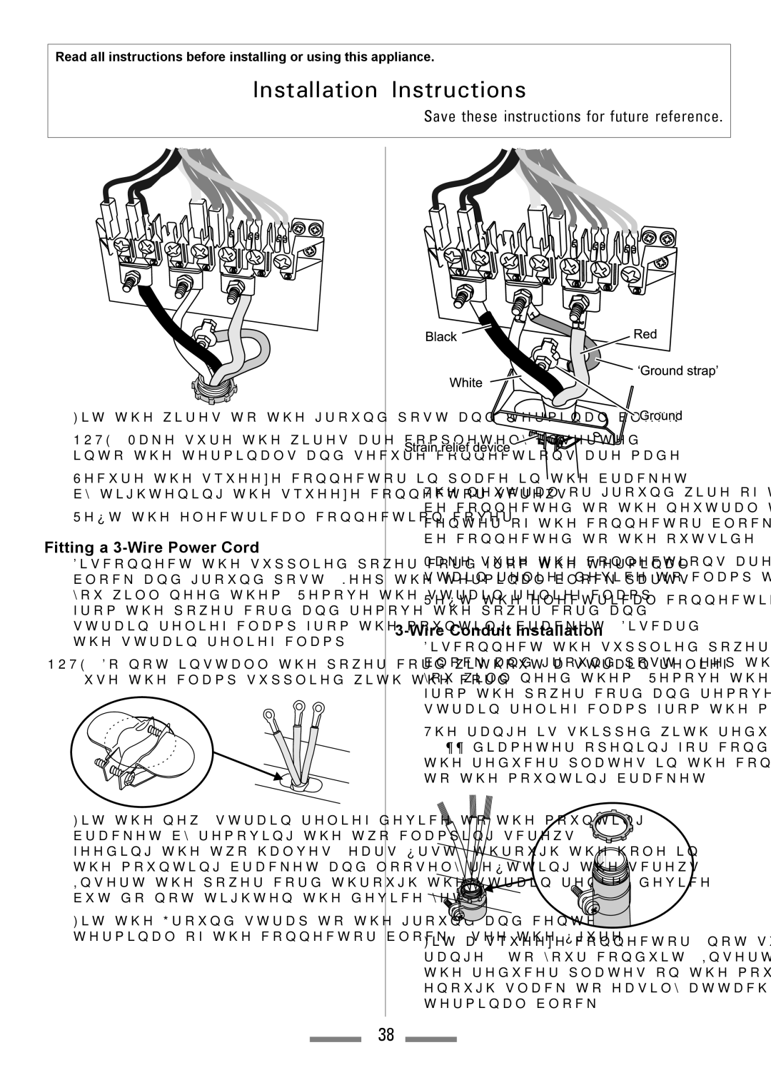 Heartland Toledo XT installation instructions Fitting a 3-Wire Power Cord 