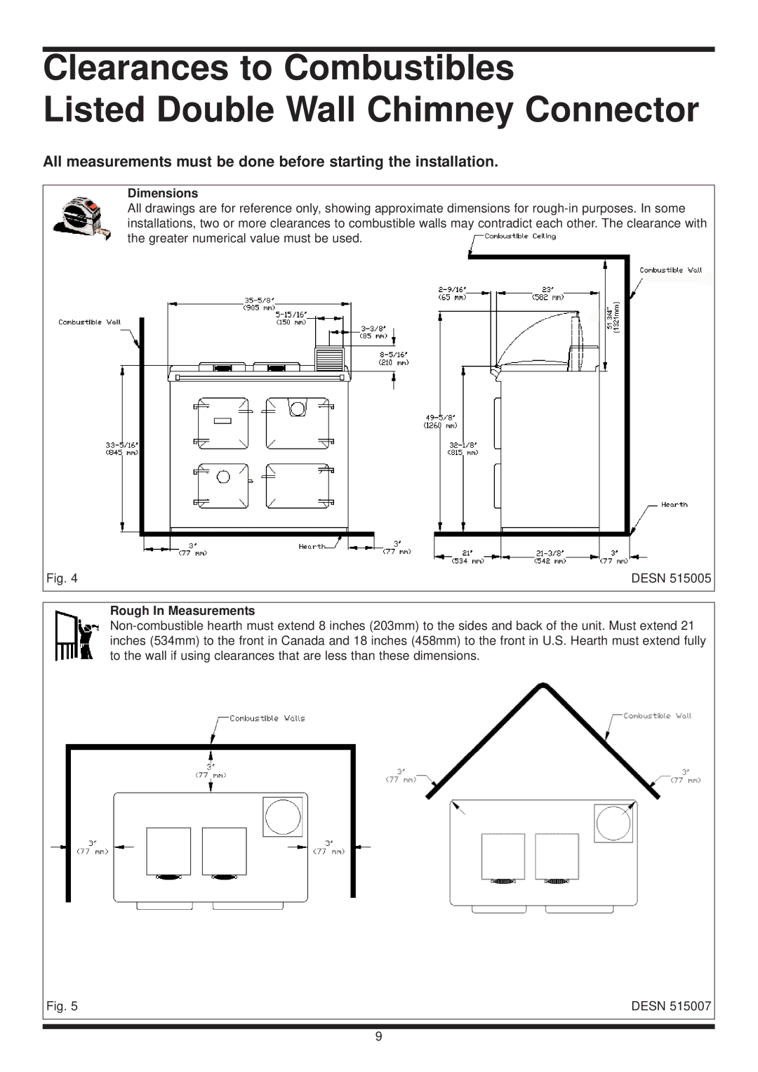 Heartland Wood Stove warranty Dimensions 