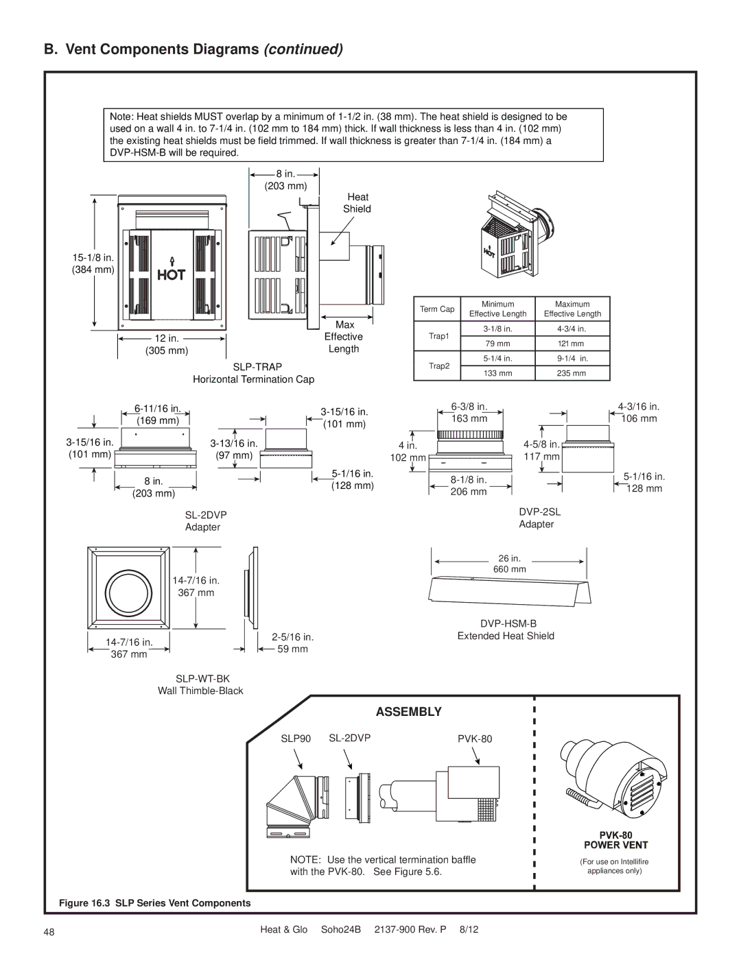 Heat & Glo LifeStyle 2137-900 owner manual Assembly 