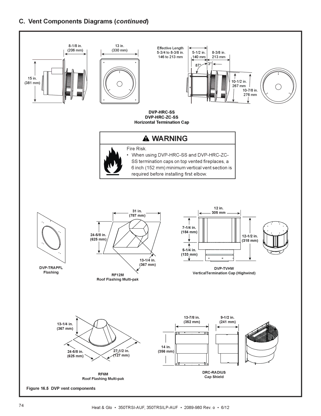 Heat & Glo LifeStyle 350TRSILP-AUF, 350TRSI-AUF owner manual Dvp-Hrc-Ss Dvp-Hrc-Zc-Ss 