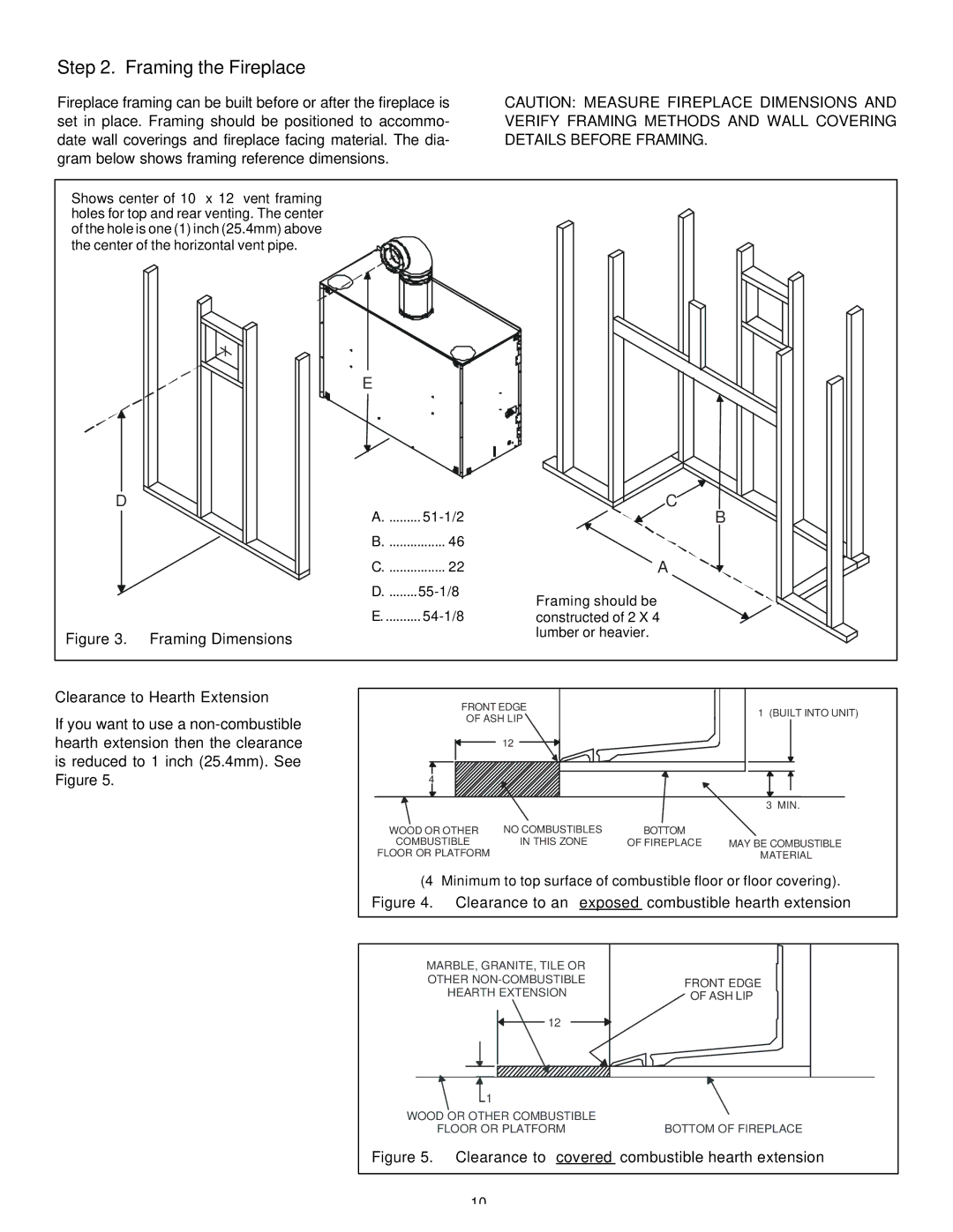 Heat & Glo LifeStyle 36DV manual Framing the Fireplace, Clearance to Hearth Extension 