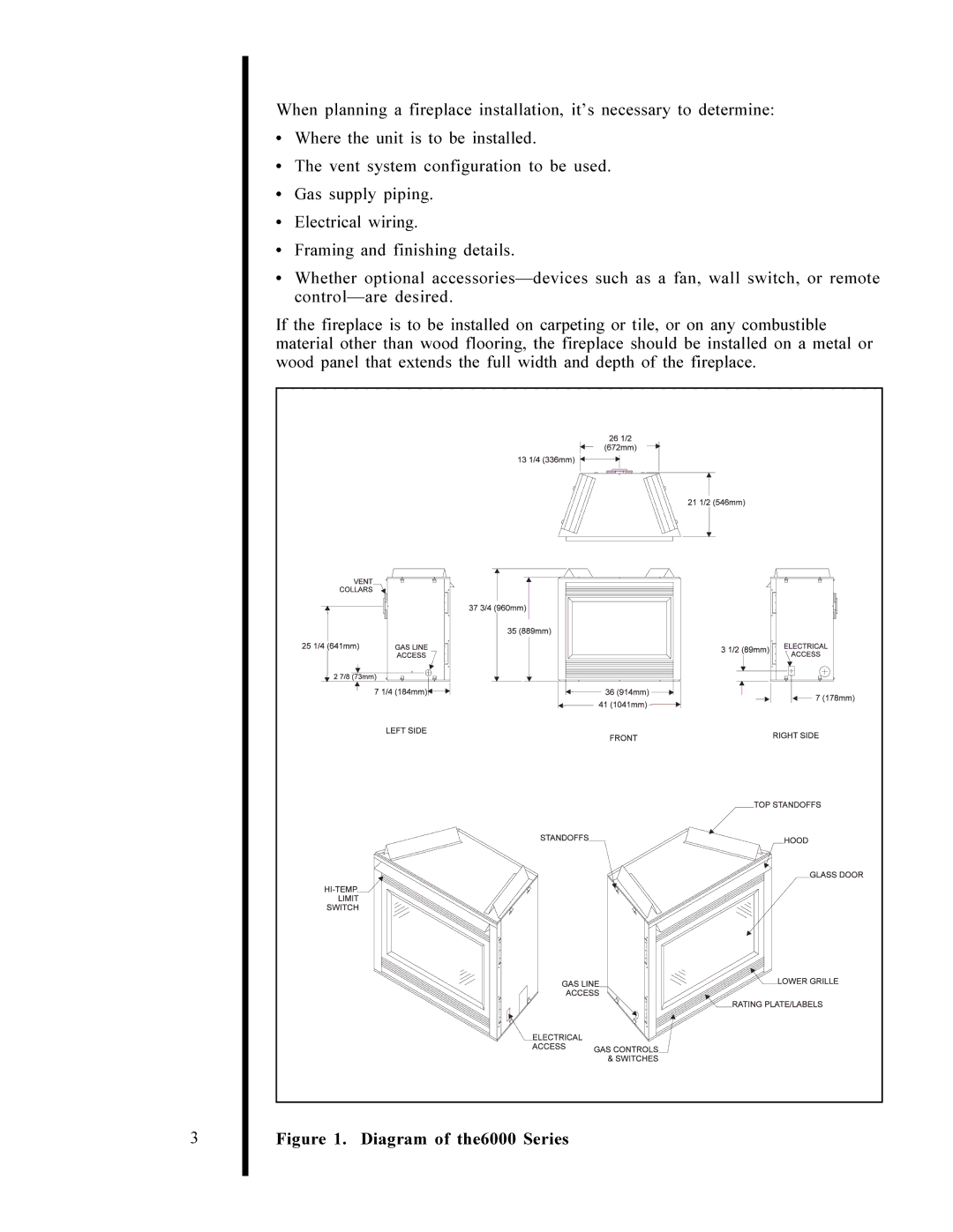 Heat & Glo LifeStyle 6000 GDVFL, 6000 XLS manual Diagram of the6000 Series 