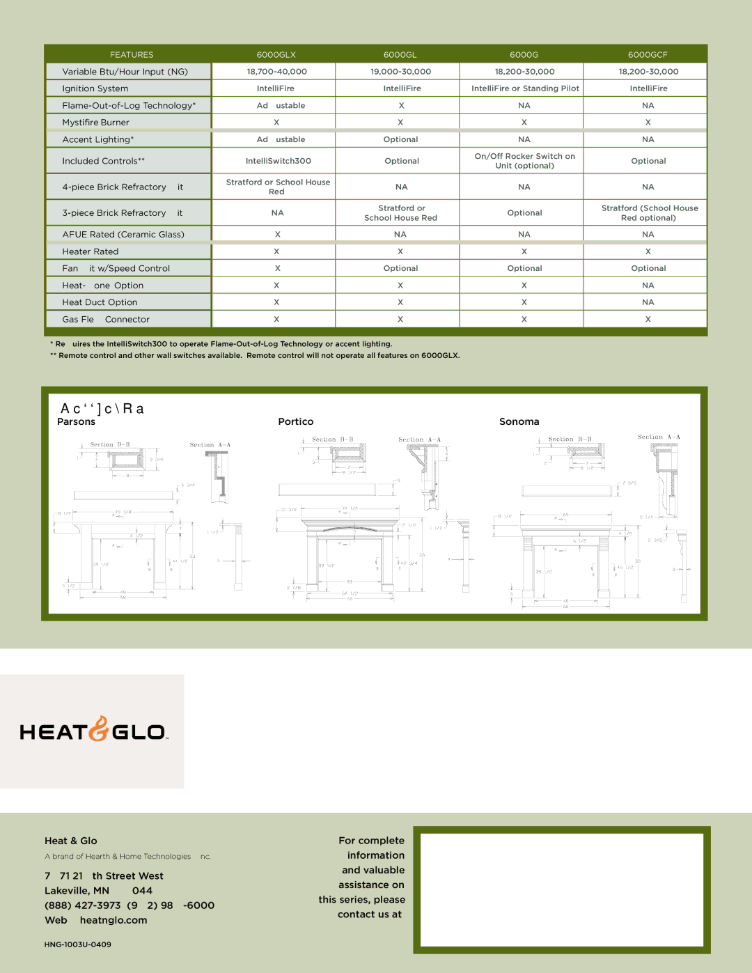 Heat & Glo LifeStyle 6000 Series manual Surrounds 