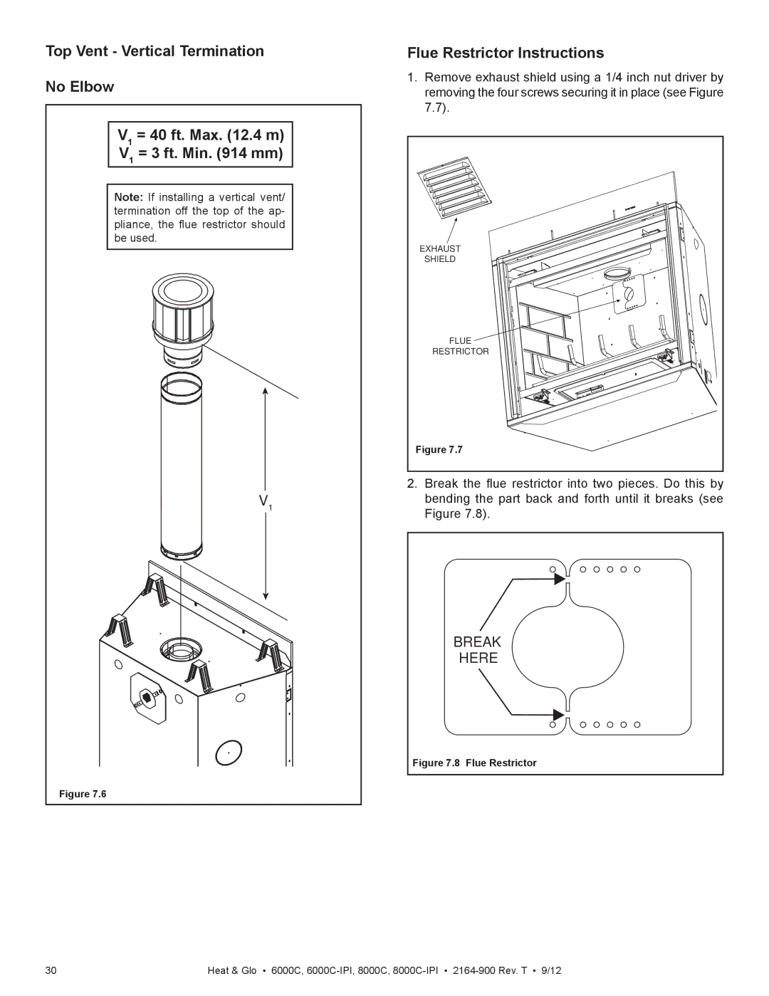 Heat & Glo LifeStyle 6000C manual Break 