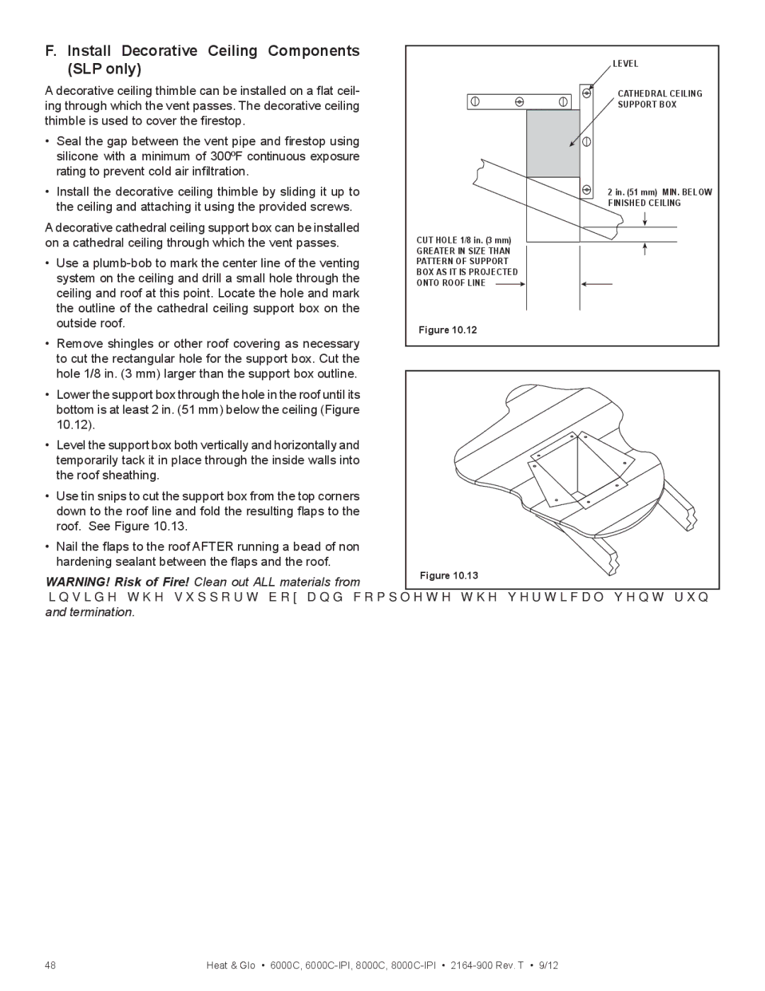 Heat & Glo LifeStyle 6000C manual Install Decorative Ceiling Components SLP only 