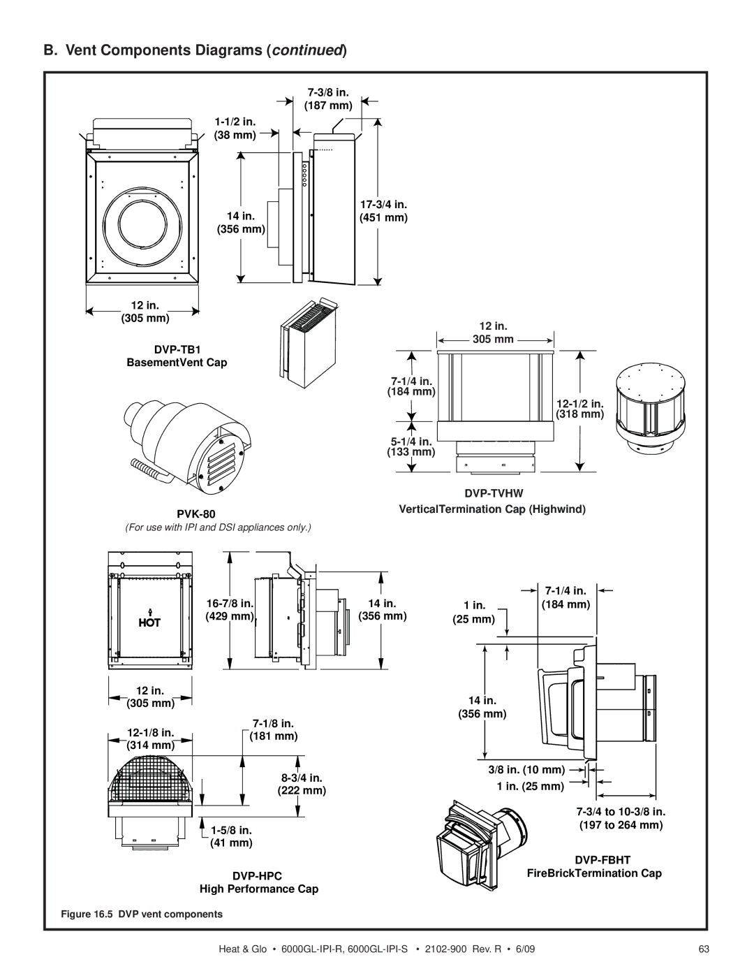 Heat & Glo LifeStyle 6000GL-IPI-R, 6000GL-IPI-S, 6000GL-IPILP-R, 6000GL-IPILP-S owner manual Dvp-Tvhw 