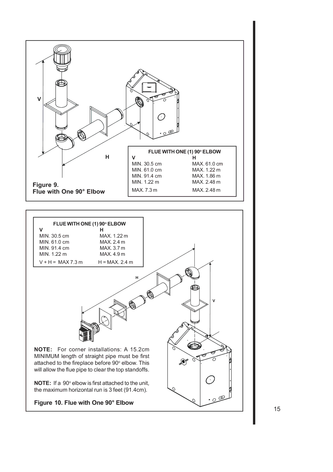 Heat & Glo LifeStyle 6000TRS-CD manual Flue with One 90 Elbow 