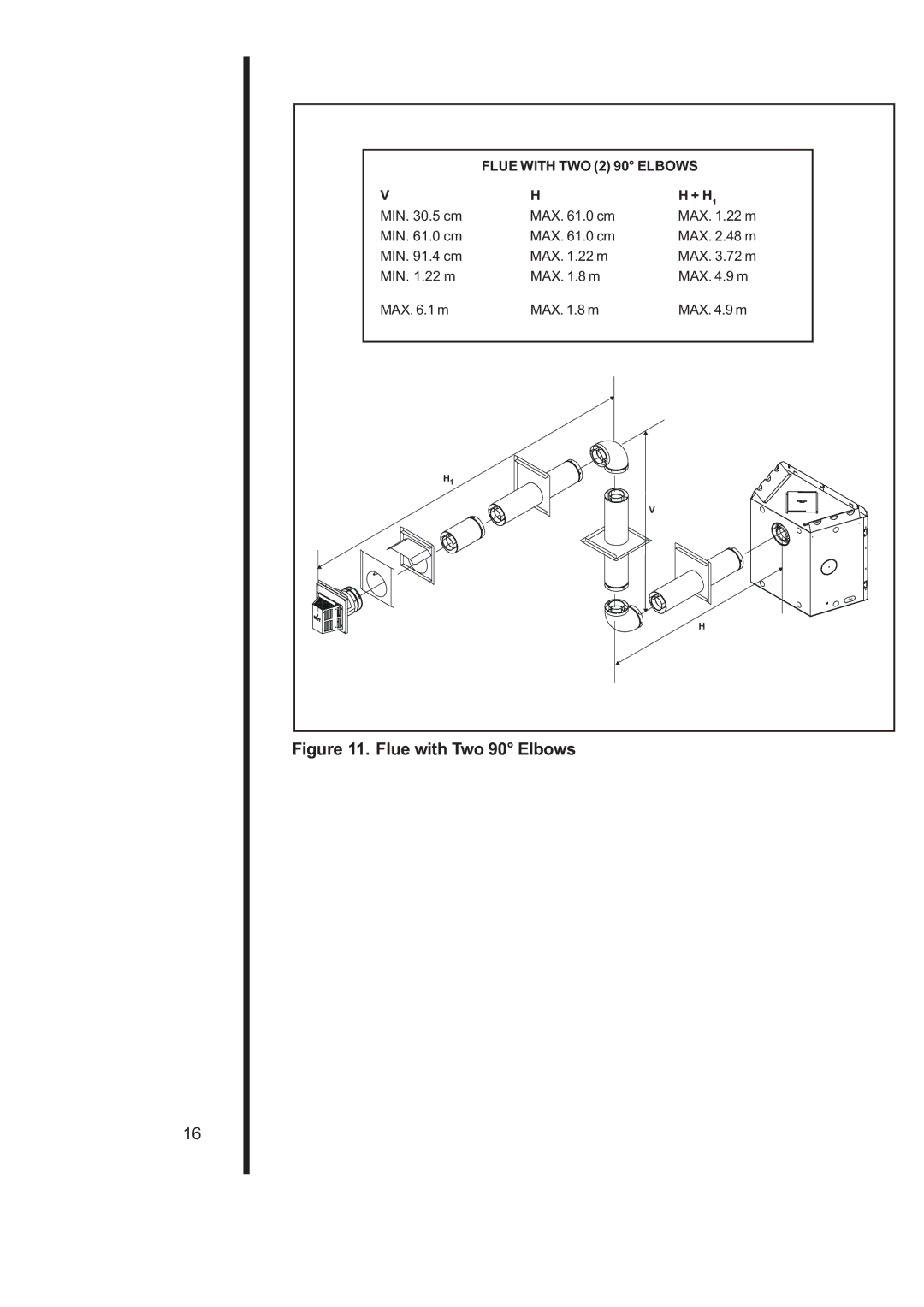 Heat & Glo LifeStyle 6000TRS-CD manual Flue with Two 90 Elbows 