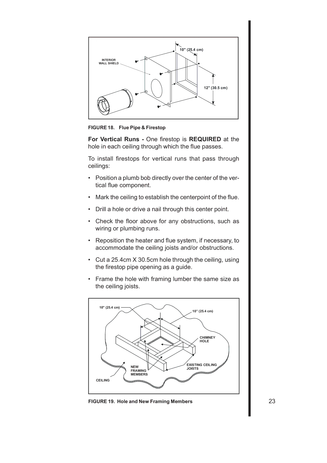 Heat & Glo LifeStyle 6000TRS-CD manual Flue Pipe & Firestop 