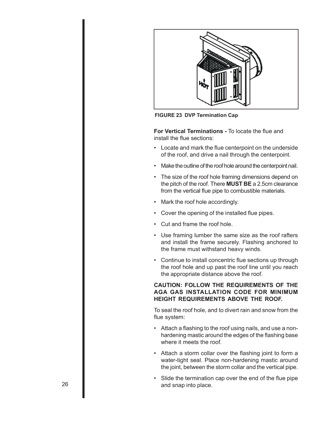 Heat & Glo LifeStyle 6000TRS-CD manual DVP Termination Cap 