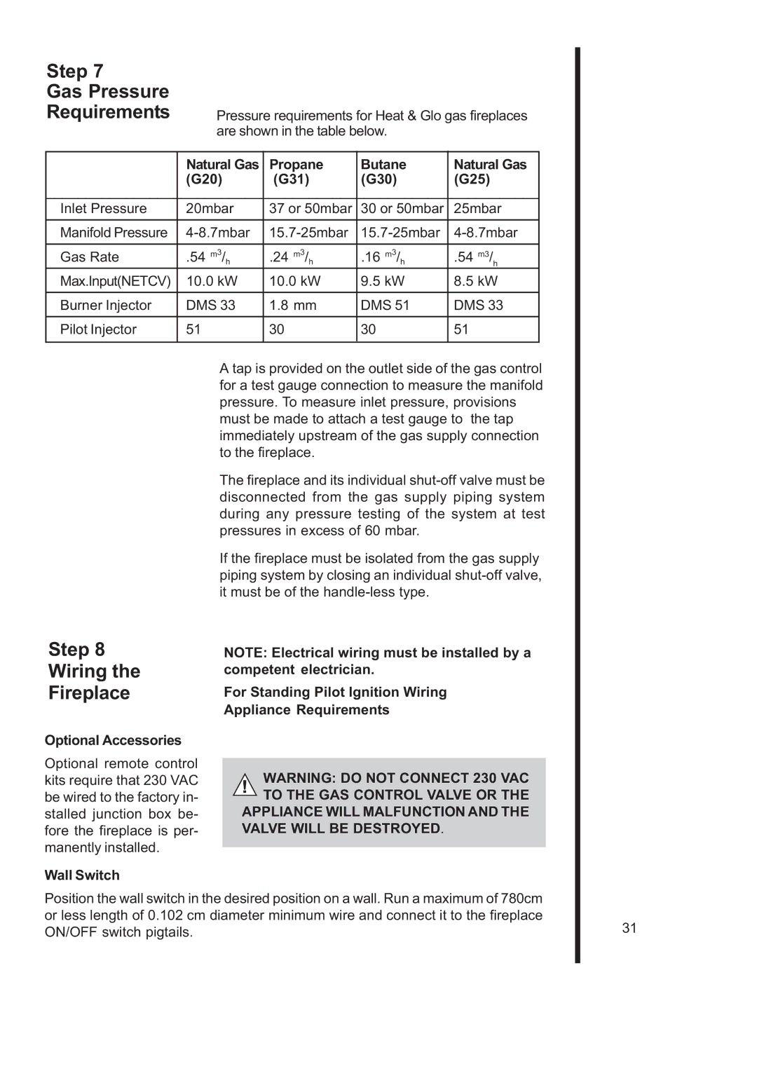 Heat & Glo LifeStyle 6000TRS-CD manual Requirements, Step Wiring Fireplace 