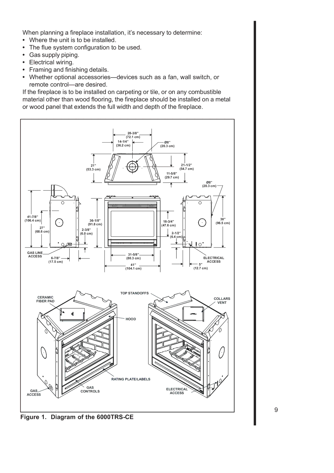 Heat & Glo LifeStyle 6000TRS-CD manual Diagram of the 6000TRS-CE 