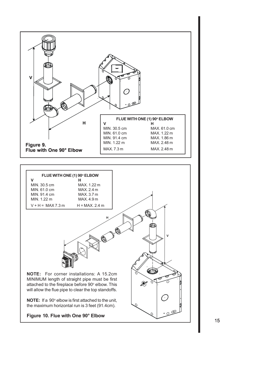 Heat & Glo LifeStyle 6000TRS-CD manual Flue with One 90 Elbow 