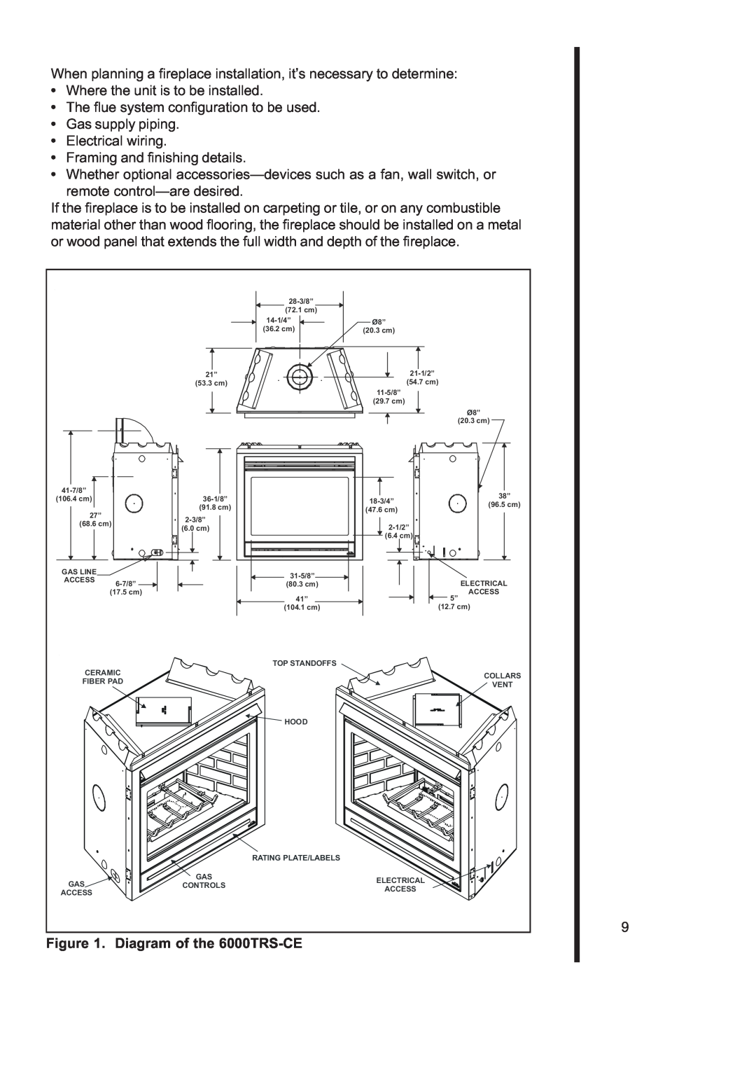 Heat & Glo LifeStyle 6000TRS-CD manual Diagram of the 6000TRS-CE 