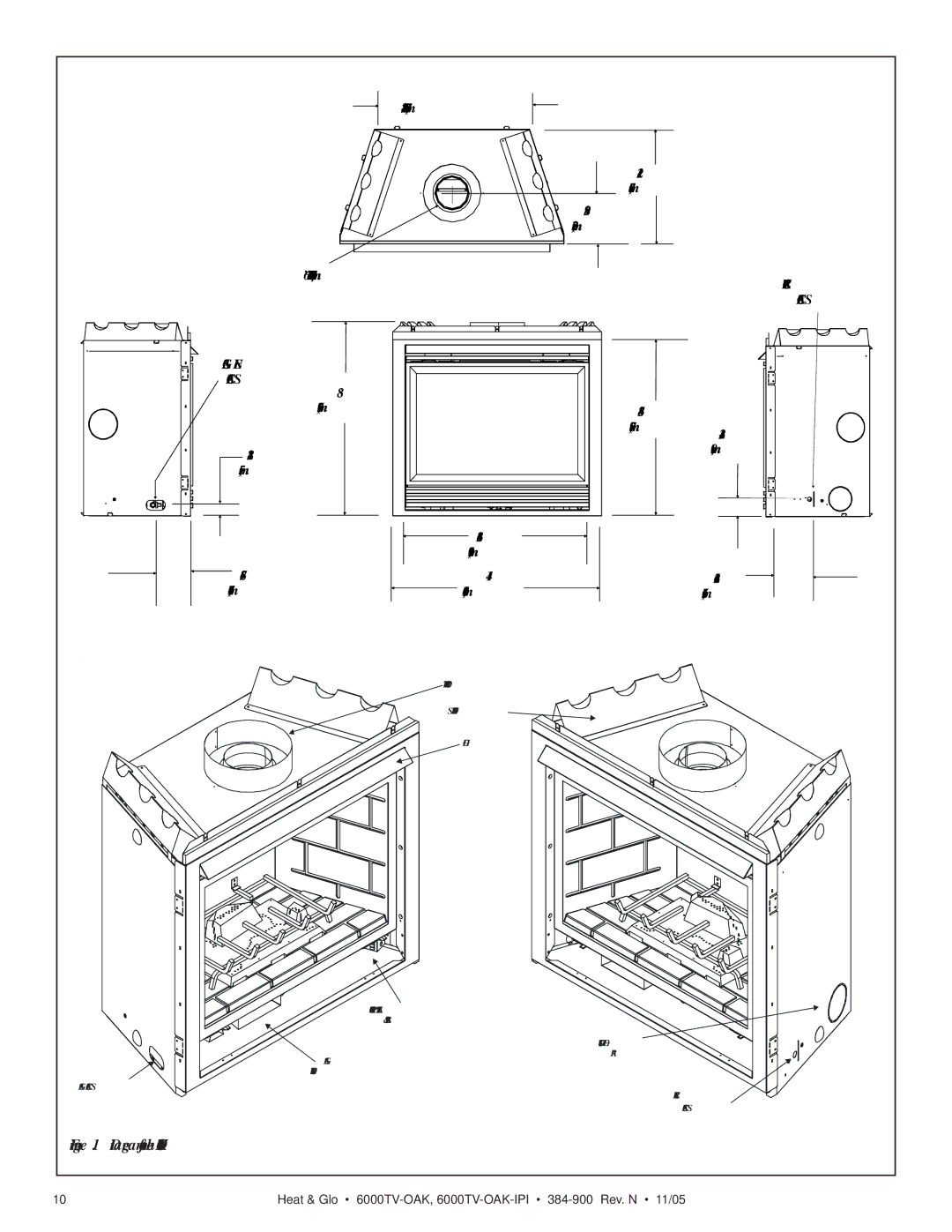 Heat & Glo LifeStyle 6000TV-OAK-IPI owner manual Diagram of the 6000TV-OAK 