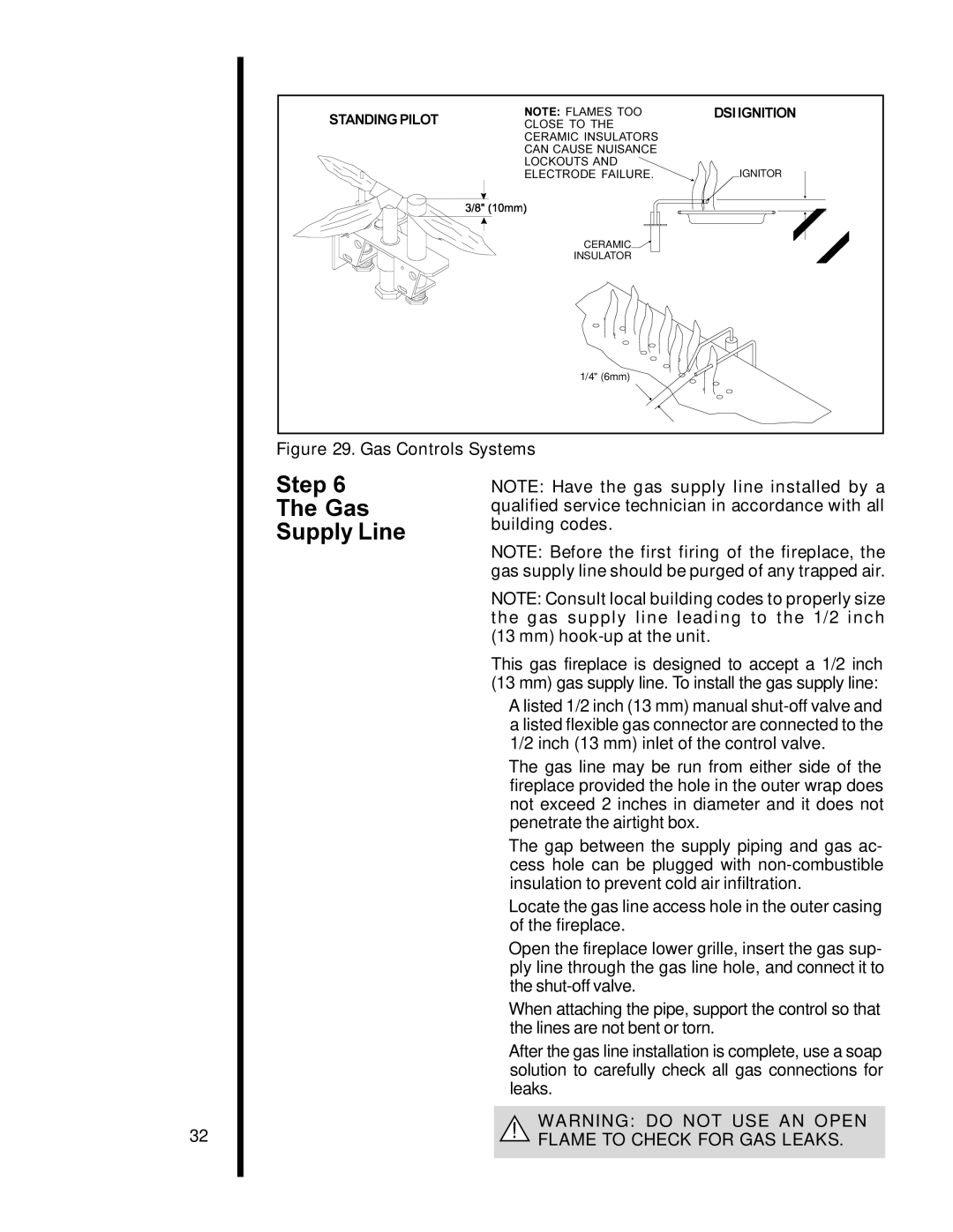 Heat & Glo LifeStyle 6000XLT-CDN, 6000TR, 6000XLS, 6000ARCH manual Step Gas Supply Line, Gas Controls Systems 