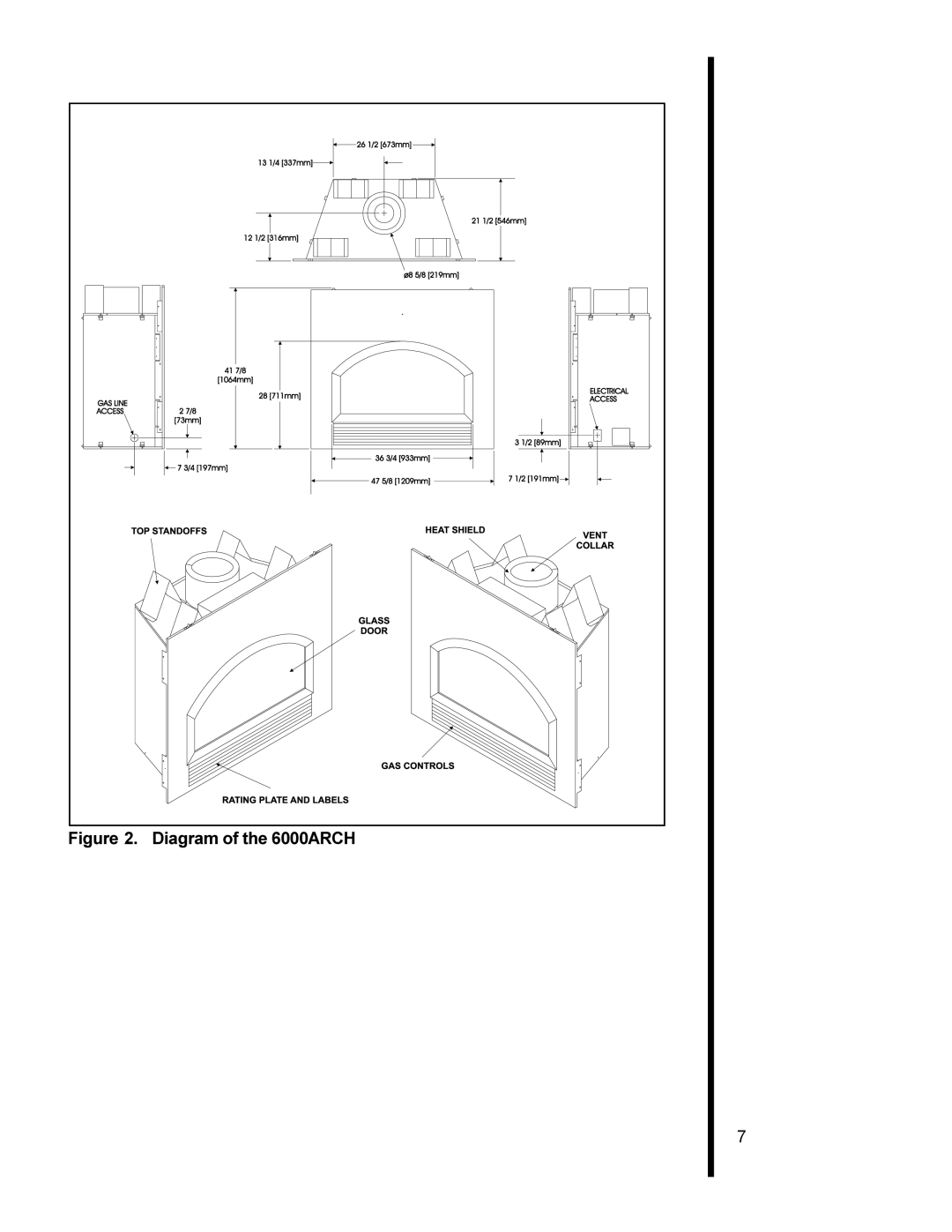 Heat & Glo LifeStyle 6000XLT-CDN, 6000TR, 6000XLS manual Diagram of the 6000ARCH 