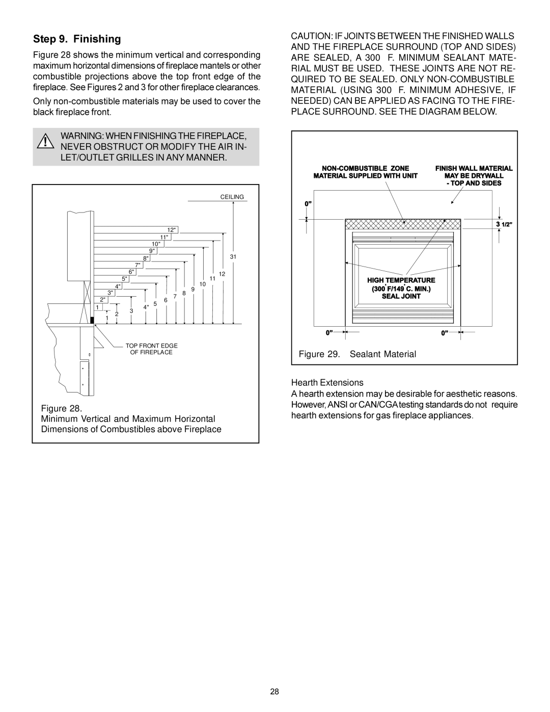 Heat & Glo LifeStyle 7000XLT manual Finishing, Hearth Extensions 