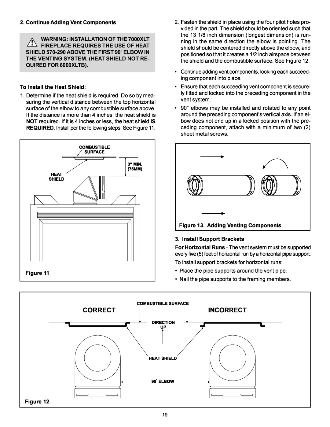 Heat & Glo LifeStyle 7000XLT manual Correct, Incorrect 