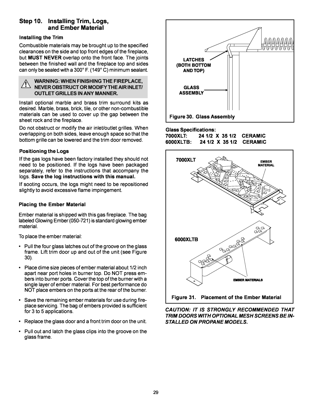 Heat & Glo LifeStyle 7000XLT manual Installing the Trim 