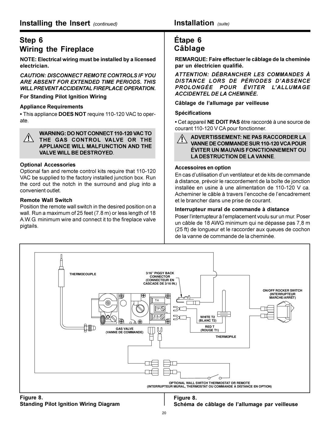 Heat & Glo LifeStyle AT-GRAND-D manual Advertissement NE PAS Raccorder LA, GAS Control Valve or 