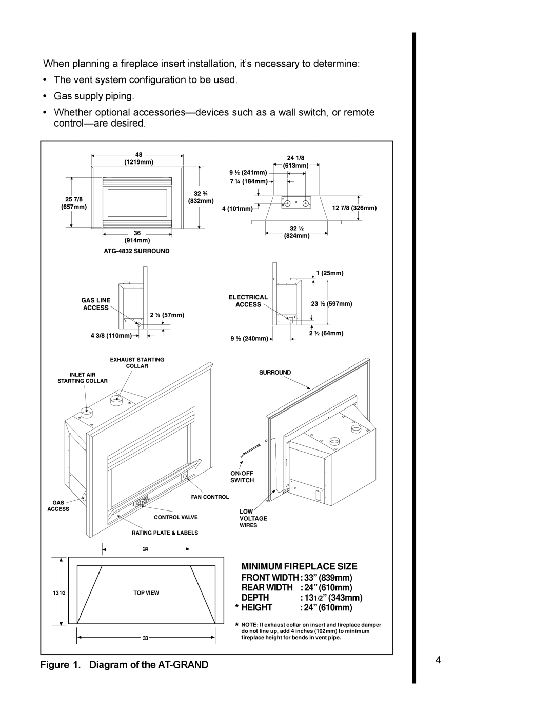 Heat & Glo LifeStyle manual Diagram of the AT-GRAND 