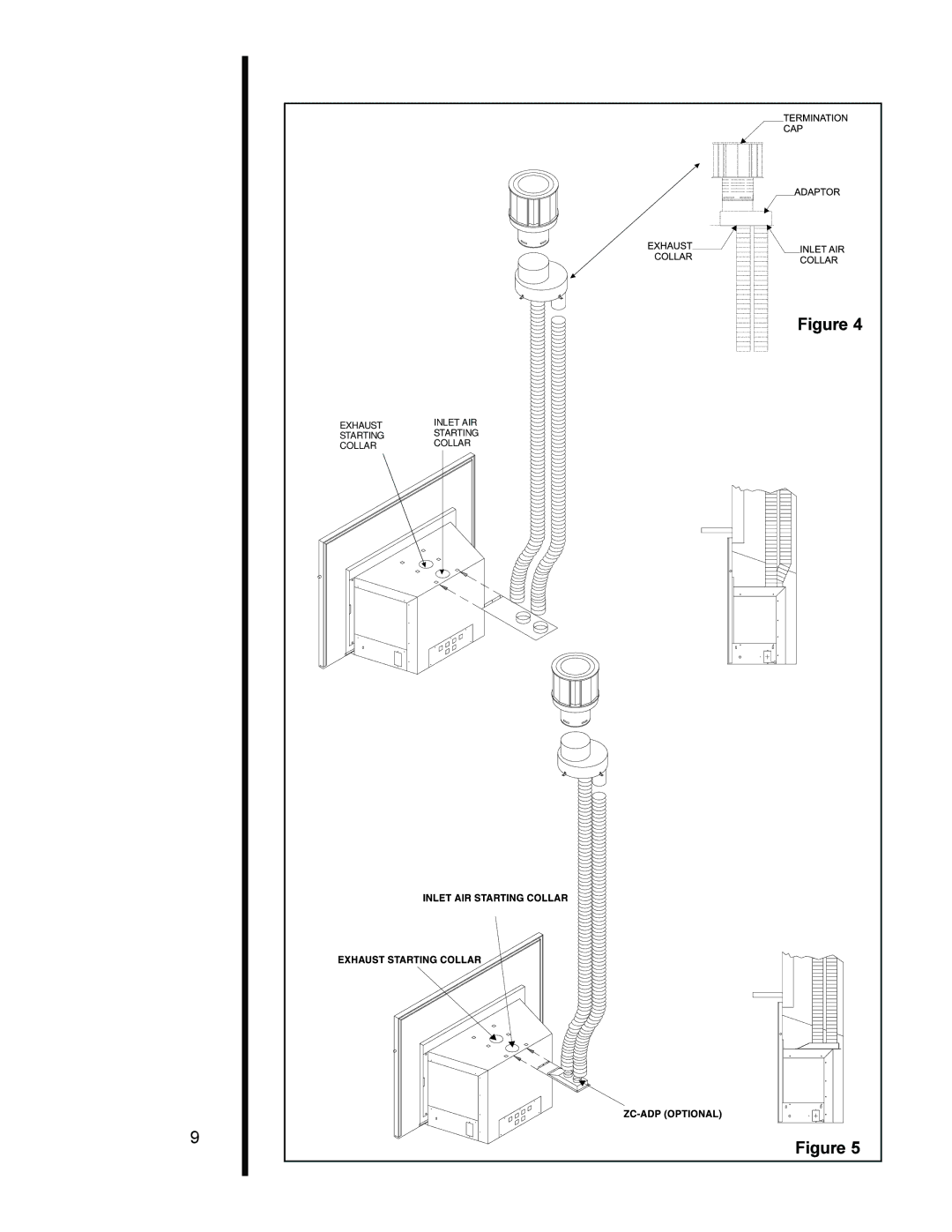 Heat & Glo LifeStyle AT-ZC manual Exhaust Inlet AIR Starting Collar 