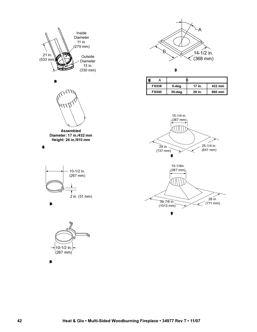 Heat & Glo LifeStyle BAY-40 owner manual 14-1/2 