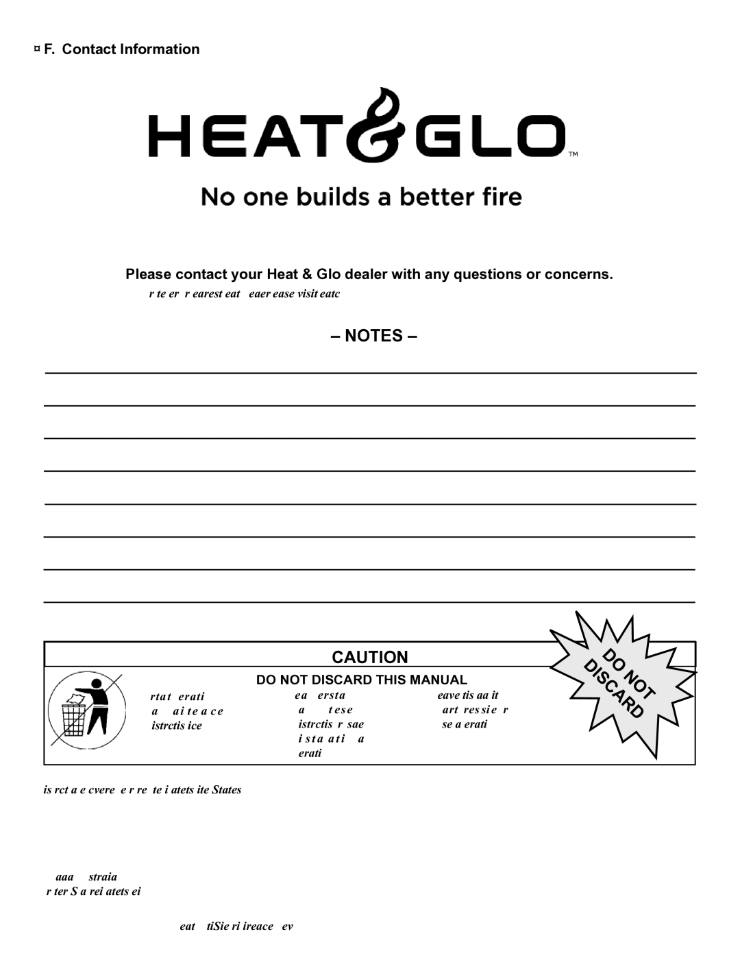 Heat & Glo LifeStyle BAY-40 owner manual Do not Discard this Manual 