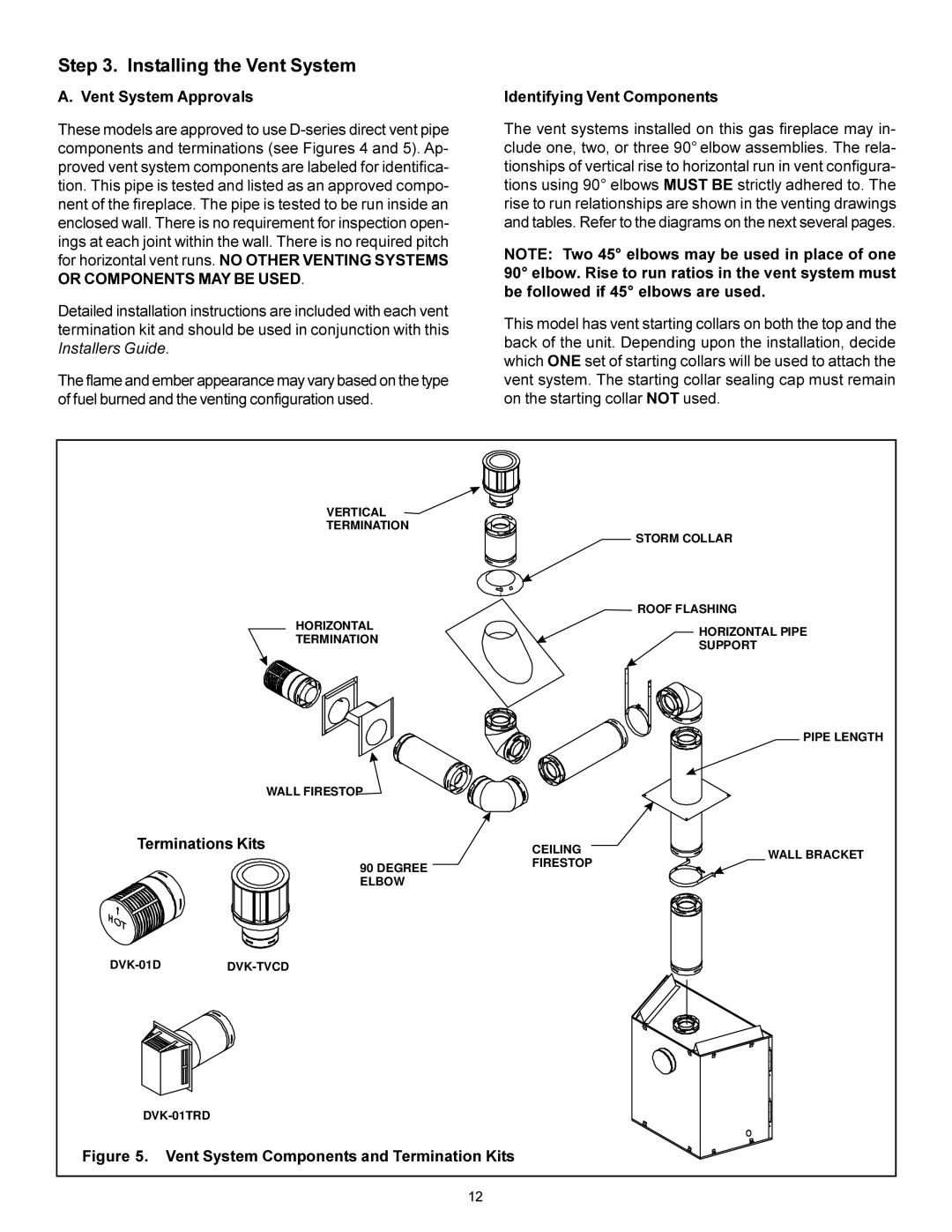 Heat & Glo LifeStyle BE-41 manual Installing the Vent System, Vent System Approvals, Identifying Vent Components 