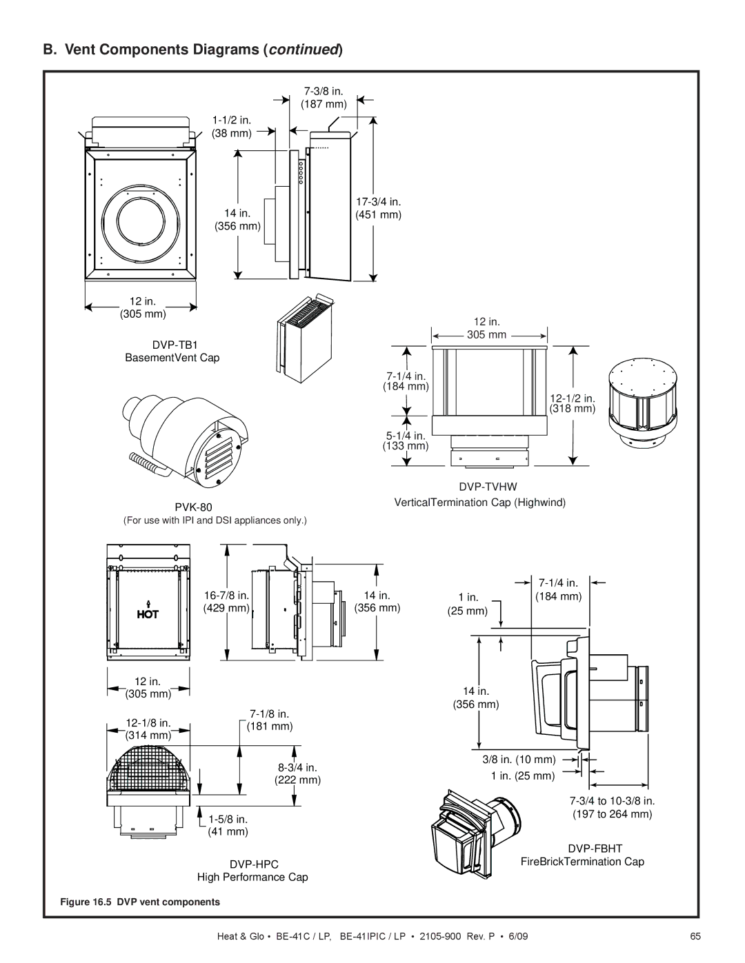 Heat & Glo LifeStyle BE-41IPIC, BE-41C, BE-41LPC, BE-41IPILPC owner manual Dvp-Tvhw 